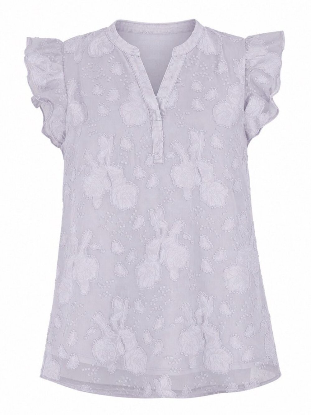 Women’s ELLE Purple Shirt  Blouse W/Floral Design Size S